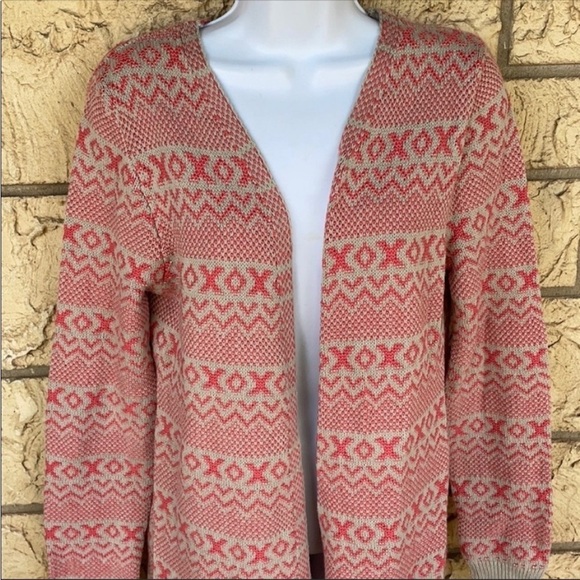 Natural Reflections Fringe XOXO Cardigan Boho Duster Size Med Cover up - Picture 3 of 9